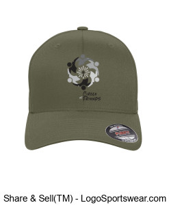 FitFlex  - Olive Green Cap - COF Printed Grayscale Logo Design Zoom