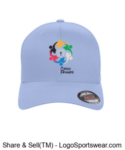 FlexFit Cap - Carolina Blue - with COF Color Printed Logo Design Zoom