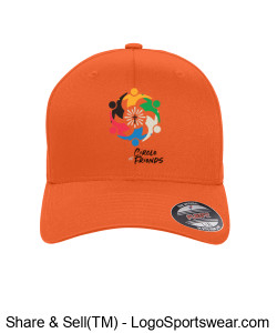 FitFlex - Orange Cap - COF Printed Color Logo Design Zoom