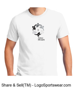 Men's White COF T-Shirt Grayscale Logo Design Zoom