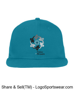Flat Billed New Era  - Shark Teal Cap - COF Printed Grayscale Logo Design Zoom